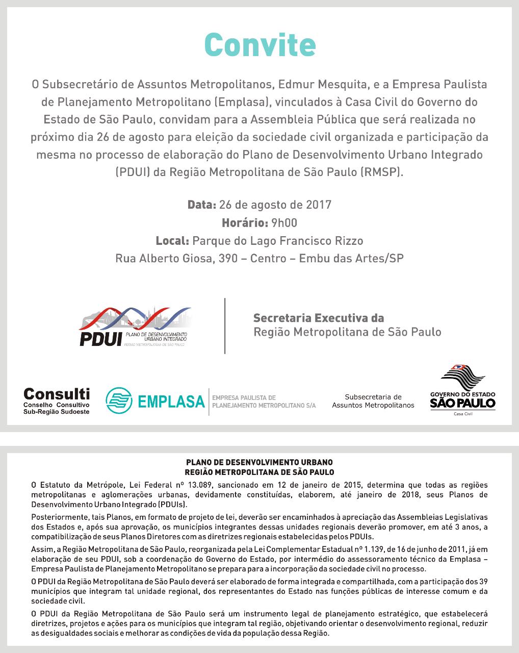 AEAIS participa  Assembleia Pública para elaboração do PDUI/RMSP, saiba mais: https://www.pdui.sp.gov.br/rmsp/