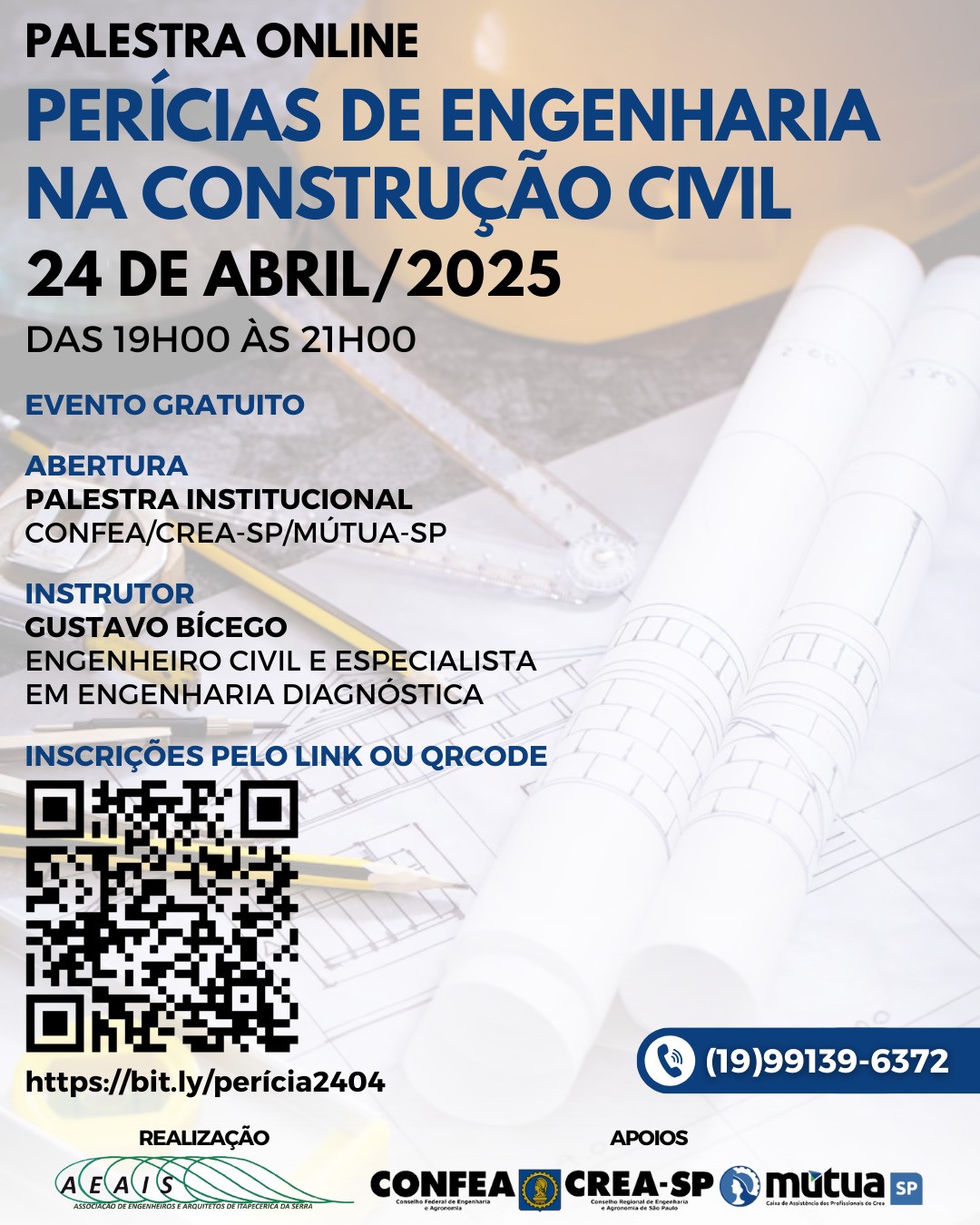 PALESTRA ON LINE! PERICIAS DE ENGENHARIA NA CONSTRUÇAO CIVIL