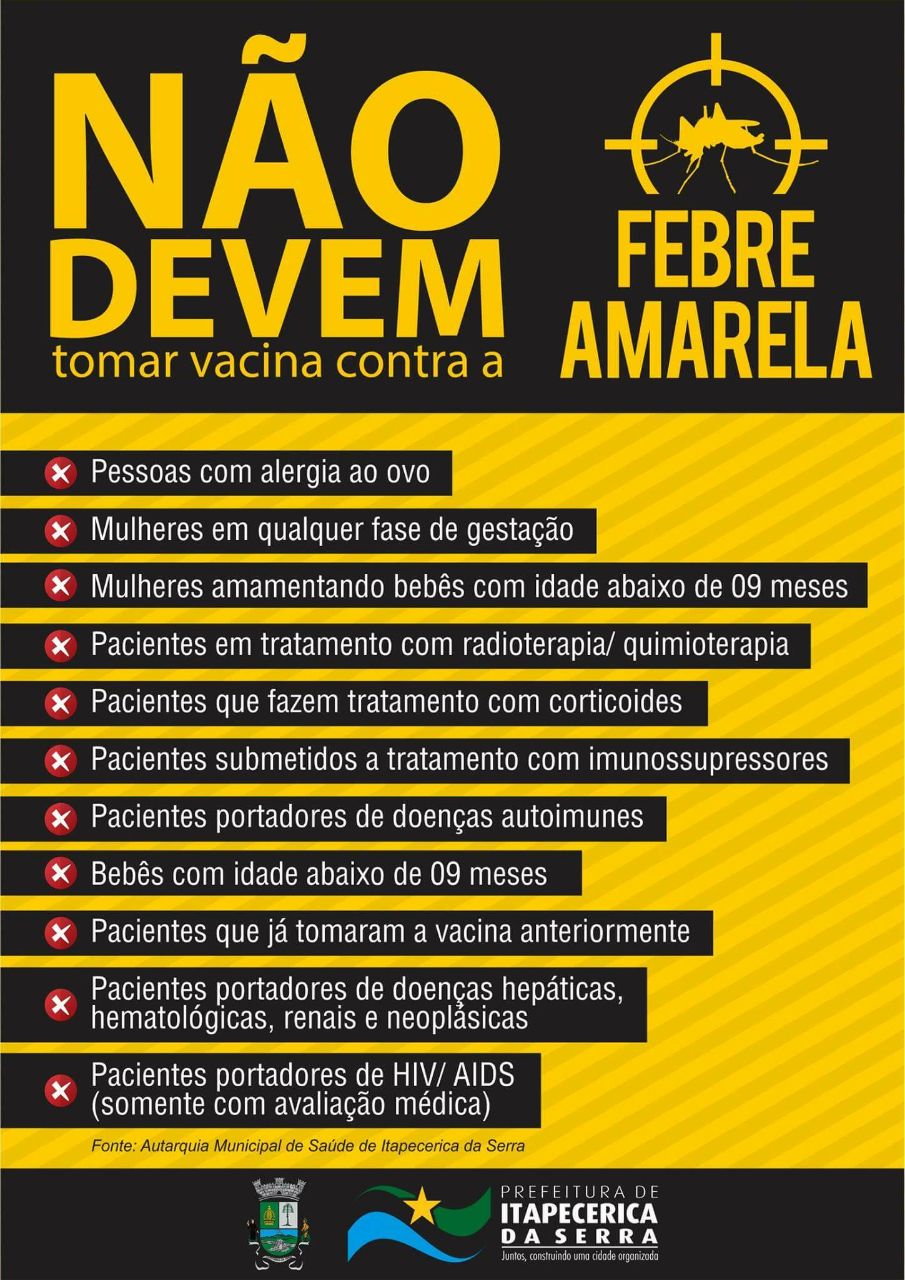 INFORMAÇÃO SOBRE A FEBRE AMARELA