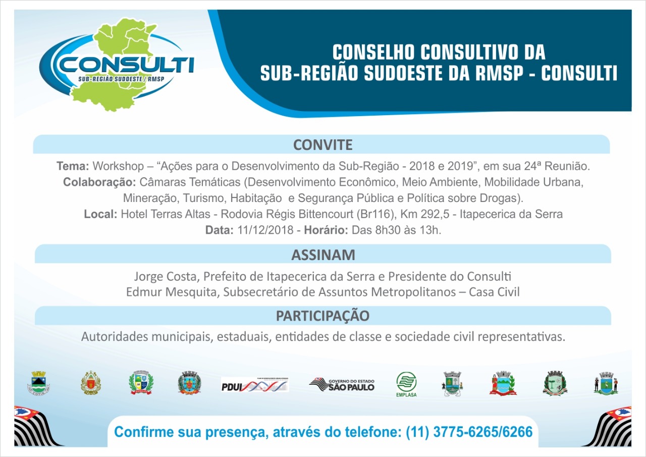 WORKSHOP – CONSULTI – ACOES PARA O DESENVOLVIMENTO DA SUB-REGIAO – 2018 E 2019